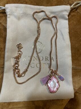 Kendra Scott Rose Gold Lilac Mother Of Pearl Pendant Kyocera Opal Necklace